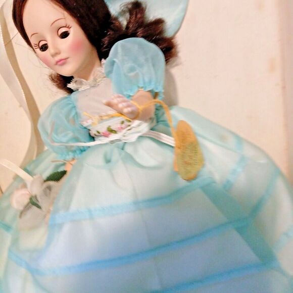 VTG 1987 Effanbee 12” Bridesmaid Beautiful Blue Dress Matching Hat - Picture 9 of 12